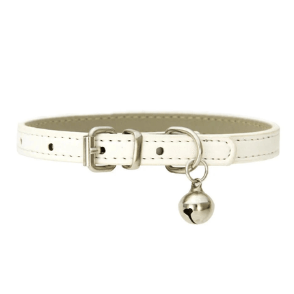 Collier En Cuir Pour Chat | Minouplus Blanc / XXS