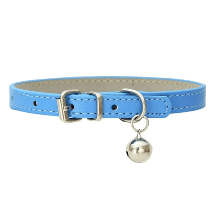 Collier En Cuir Pour Chat | Minouplus Bleu Ciel / XXS