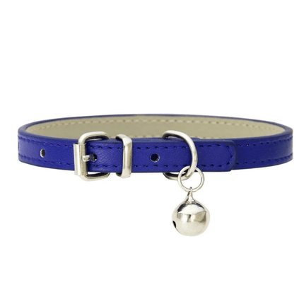 Collier En Cuir Pour Chat | Minouplus Bleu foncé / XXS