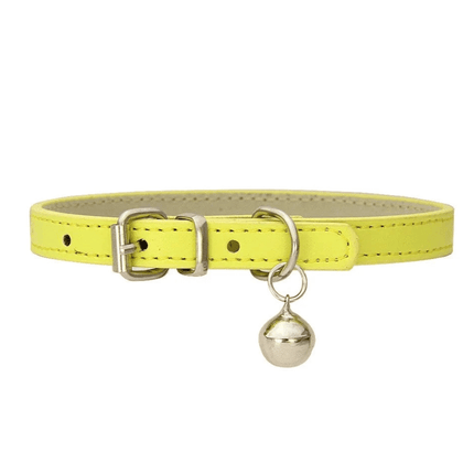 Collier En Cuir Pour Chat | Minouplus Jaune clair / XXS