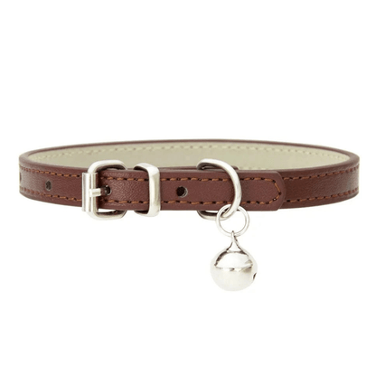 Collier En Cuir Pour Chat | Minouplus Marron foncé / XXS