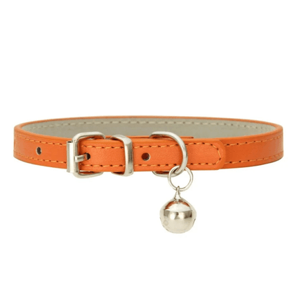 Collier En Cuir Pour Chat | Minouplus Orange / XXS