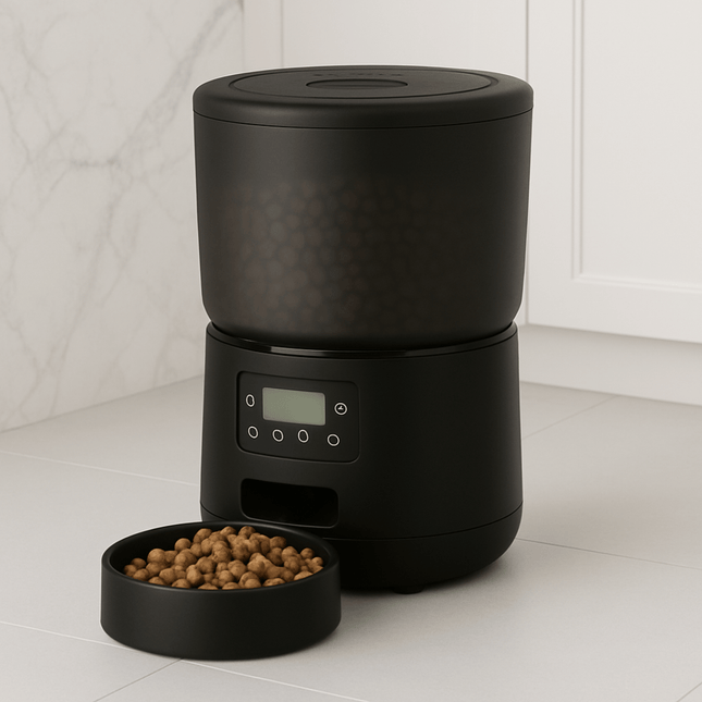 Distributeur Automatique De Croquettes Pour Chat | Minouplus Noir