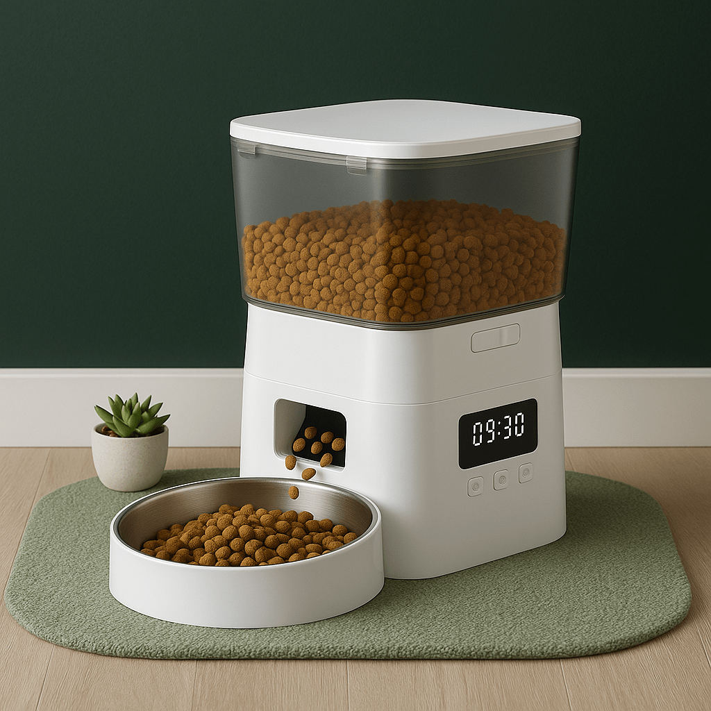 Distributeur De Croquettes Pour Chat Automatique | Minouplus Blanc