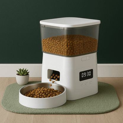 Distributeur De Croquettes Pour Chat Automatique | Minouplus Blanc