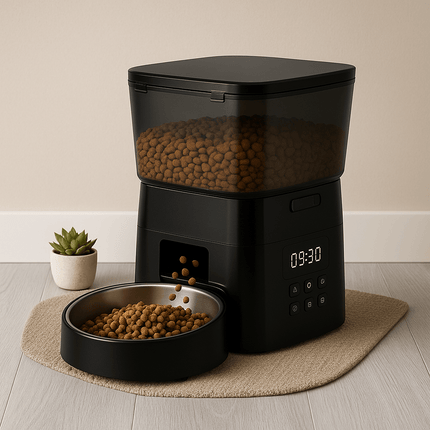 Distributeur De Croquettes Pour Chat Automatique | Minouplus Noir