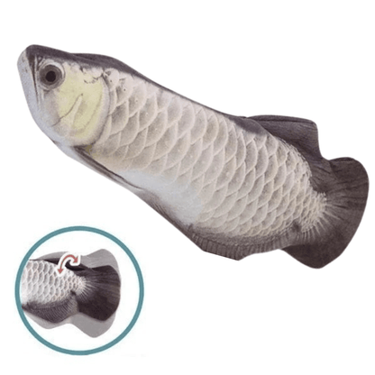 Jouet poisson pour chat | Minouplus Arowana argenté