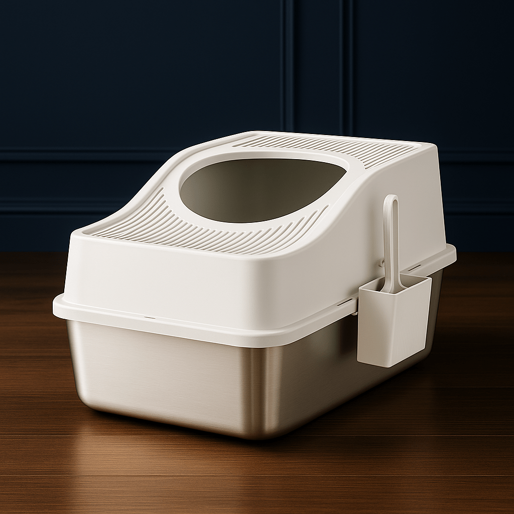Litière Pour Chat Fermée Anti-Odeurs | Minouplus Blanc / M